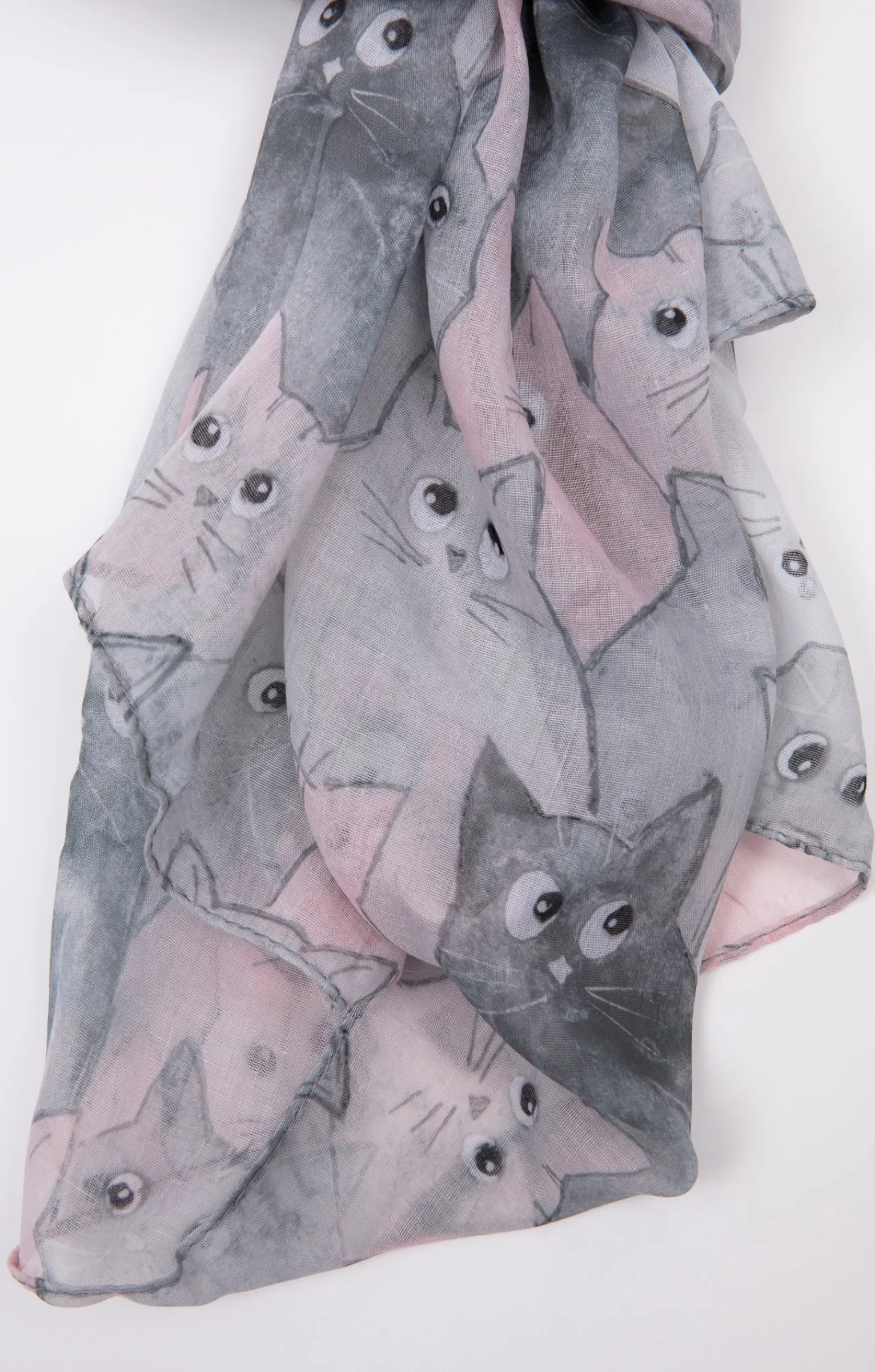 Accessoires<Armand Thiery Grand foulard léger imprimé chat - Rose