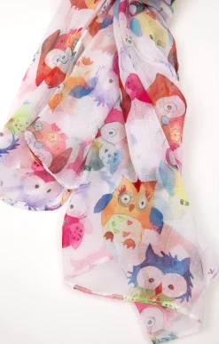 Accessoires<Armand Thiery Grand foulard léger motif hibou - Multicolore