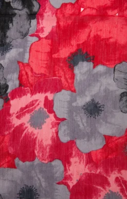 Accessoires<Armand Thiery Grand foulard motifs fleurs - Rouge