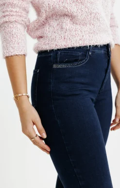 Pantalons<Armand Thiery Jean droit détail strass poche - Bleu