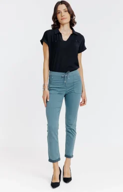 Pantalons<Armand Thiery Jogging coton stretch élastiqué dos - Tilleul