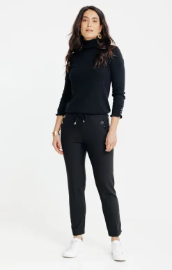 Pantalons<Armand Thiery Jogging fluide détail bouton - Noir