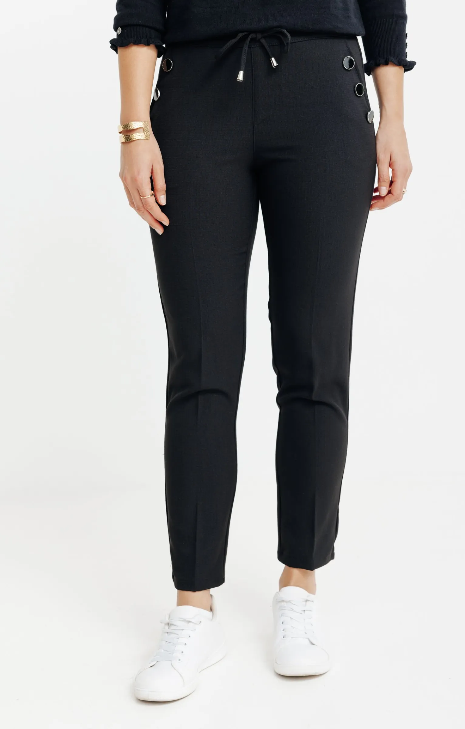 Pantalons<Armand Thiery Jogging fluide détail bouton - Noir