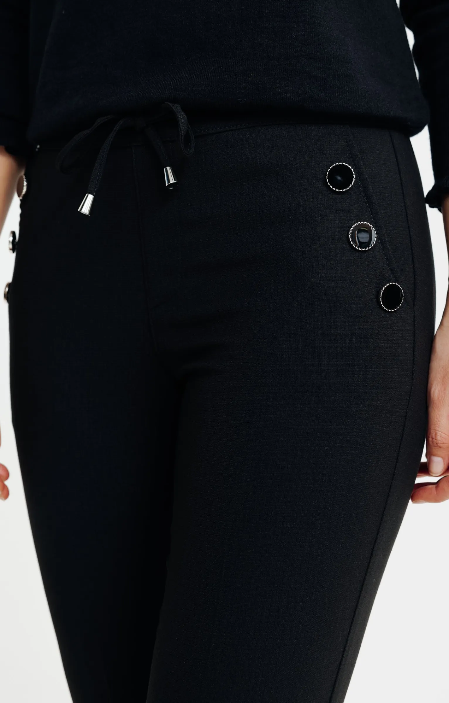 Pantalons<Armand Thiery Jogging fluide détail bouton - Noir