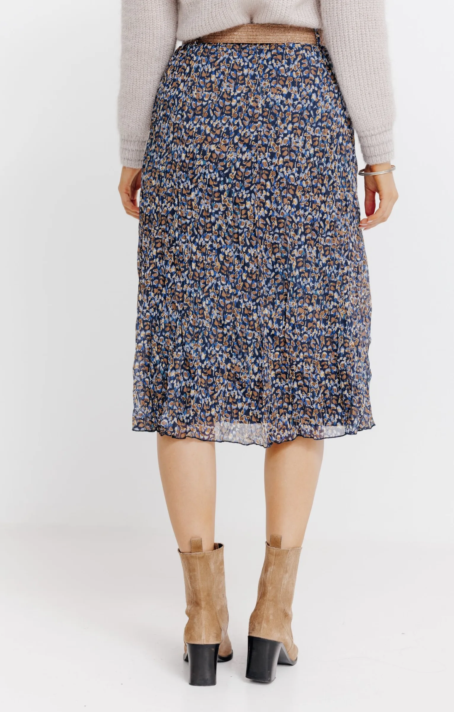Jupes<Armand Thiery JUPE LONGUE DOUBLEE AVEC CEINTURE - Bleu