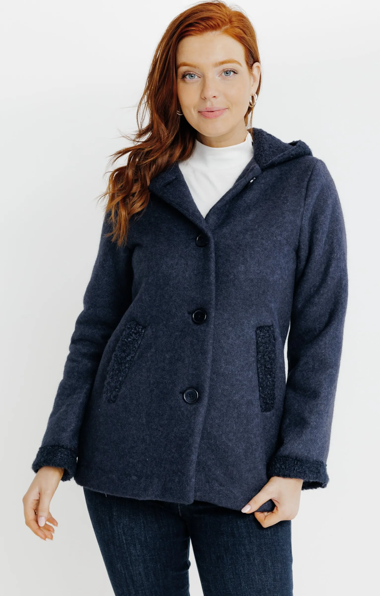 Manteaux<Armand Thiery Manteau à capuche - Marine