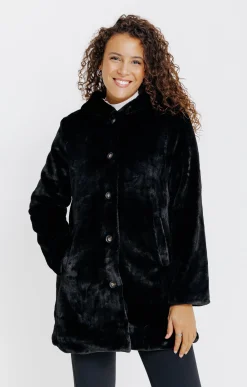 Manteaux<Armand Thiery Manteau fausse fourrure à capuche - Noir
