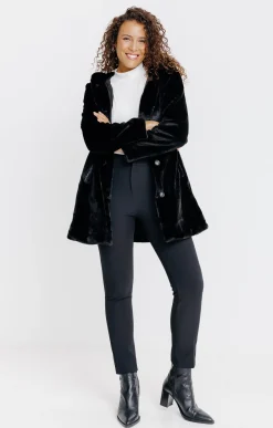 Manteaux<Armand Thiery Manteau fausse fourrure à capuche - Noir