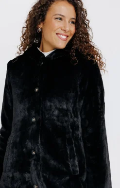 Manteaux<Armand Thiery Manteau fausse fourrure à capuche - Noir