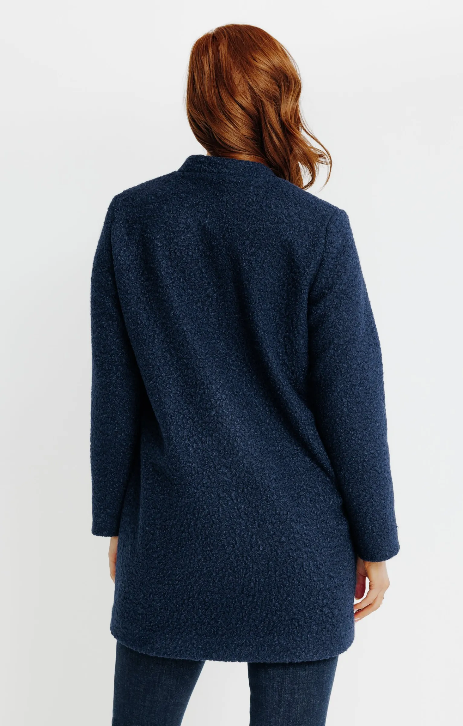 Manteaux<Armand Thiery Manteau long en matière bouclette - Marine