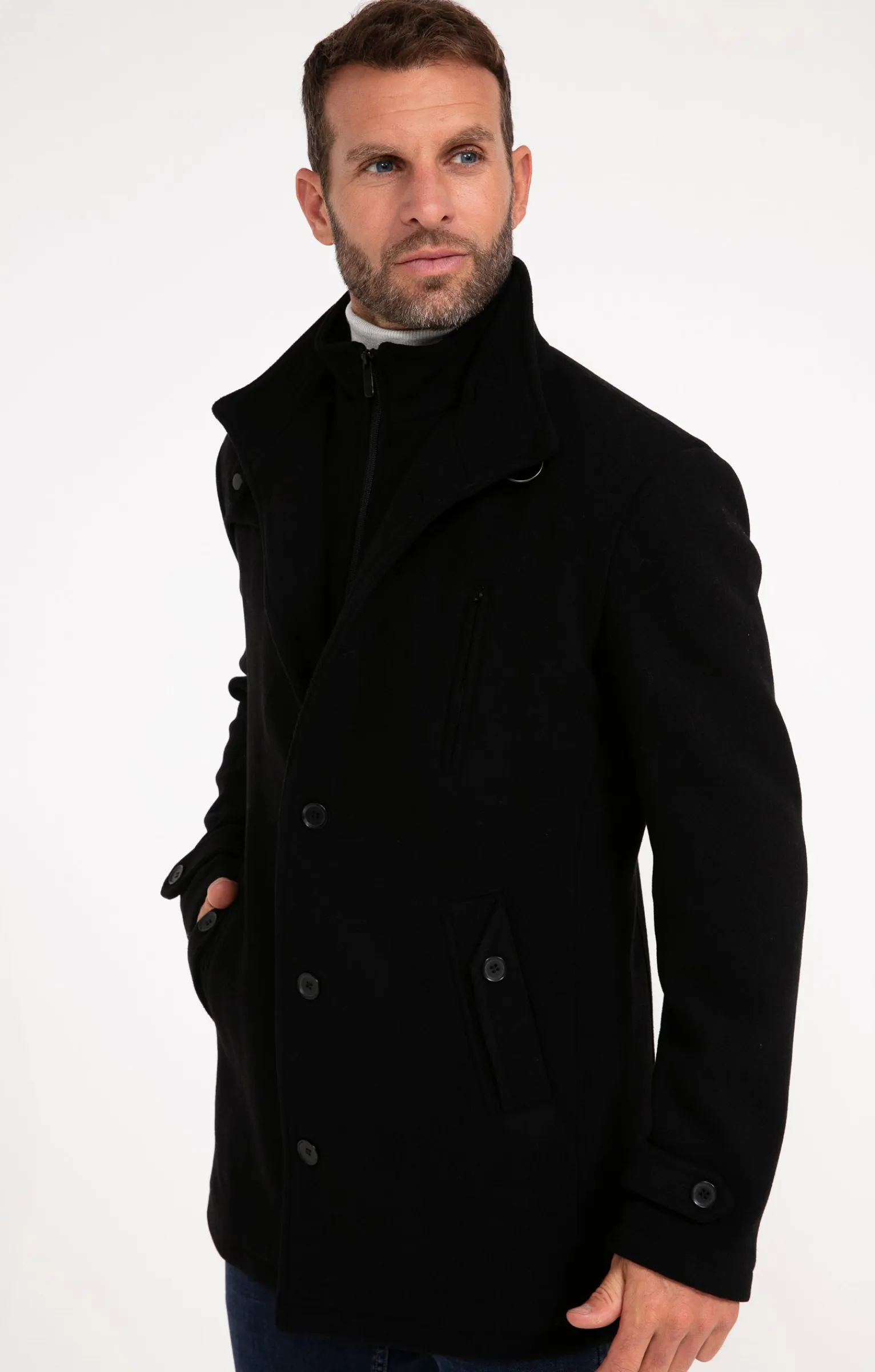 Manteaux<Armand Thiery Manteau mi-long NEW SAENOSTE - Noir