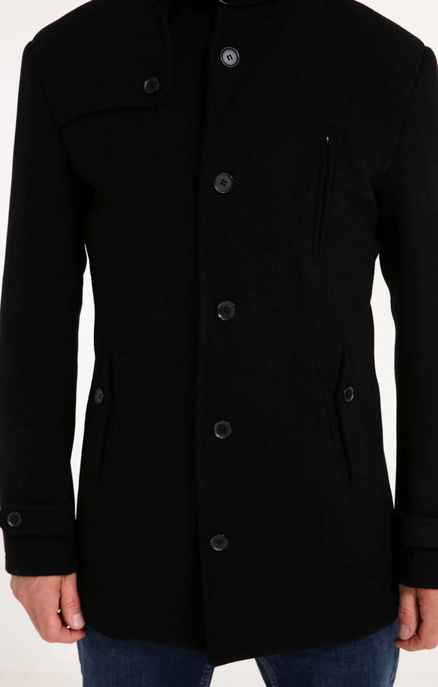 Manteaux<Armand Thiery Manteau mi-long NEW SAENOSTE - Noir