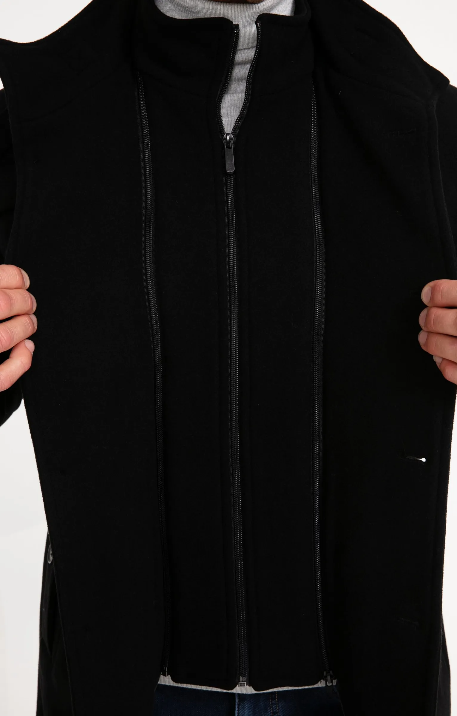 Manteaux<Armand Thiery Manteau mi-long NEW SAENOSTE - Noir