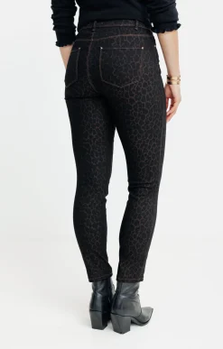 Pantalons<Armand Thiery Pantacourt imprimé léopard - Chocolat