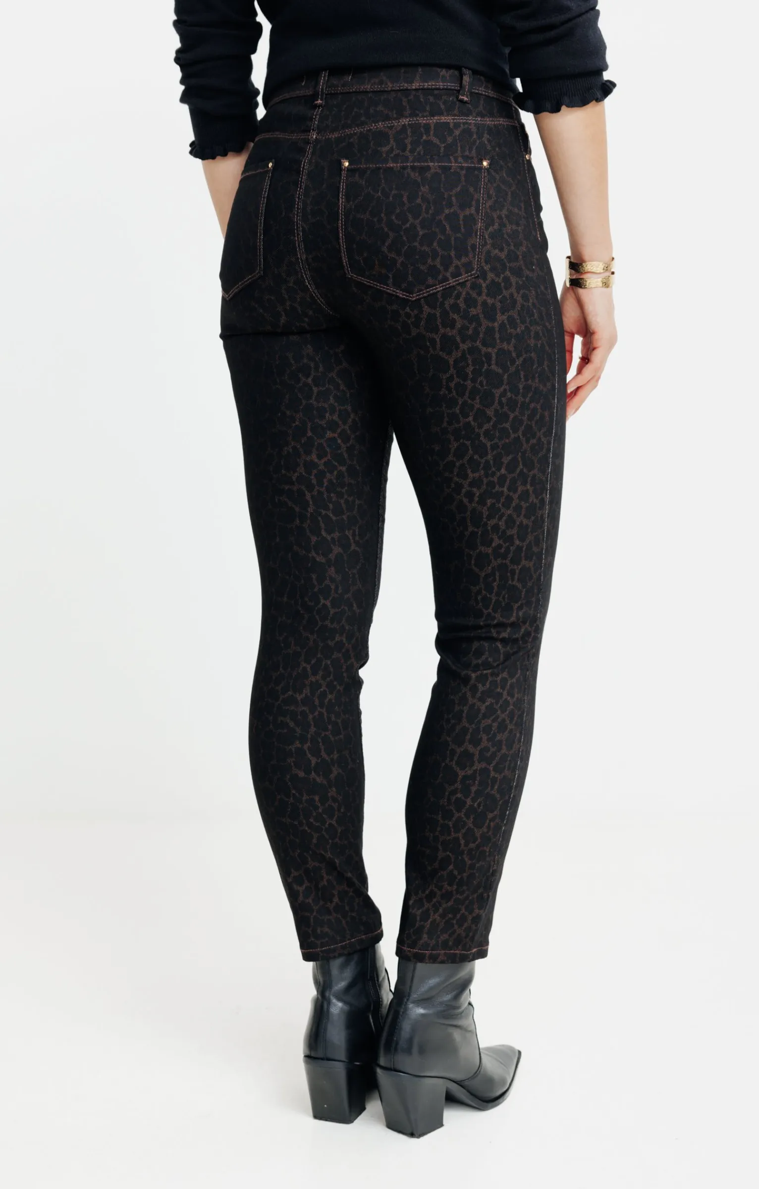 Pantalons<Armand Thiery Pantacourt imprimé léopard - Chocolat