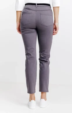 Pantalons<Armand Thiery Pantalon 7/8 avec ceinture similicuir - Grismoyen