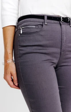 Pantalons<Armand Thiery Pantalon 7/8 avec ceinture similicuir - Grismoyen