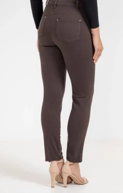 Pantalons<Armand Thiery Pantalon 7/8 brodé en coton viscose - Chocolat