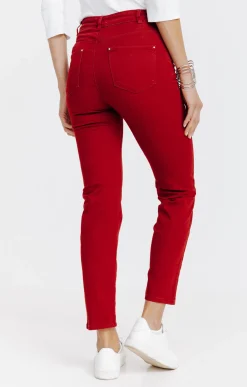 Pantalons<Armand Thiery Pantalon 7/8 brodé en coton viscose - Brique
