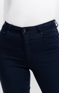 Pantalons<Armand Thiery Pantalon 7/8 coton modal détail strass - Marine