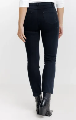 Pantalons<Armand Thiery Pantalon 7/8 coton stretch détail bijou - Noir