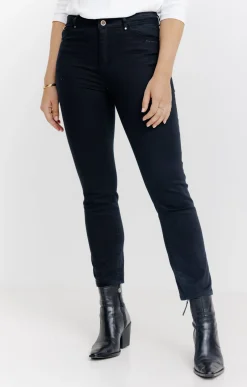 Pantalons<Armand Thiery Pantalon 7/8 coton stretch détail bijou - Noir