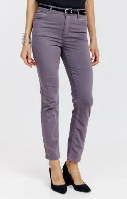 Pantalons<Armand Thiery Pantalon 7/8 coton viscose avec ceinture - Grismoyen