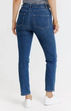 Pantalons<Armand Thiery Pantalon 7/8 denim stone strass poches - Bleu