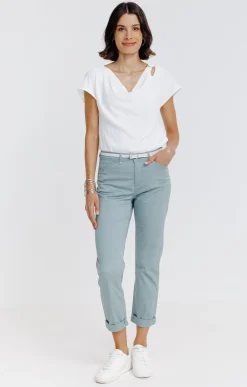 Pantalons<Armand Thiery Pantalon 7/8 forme chino avec ceinture - Vertnil