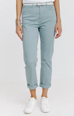 Pantalons<Armand Thiery Pantalon 7/8 forme chino avec ceinture - Vertnil