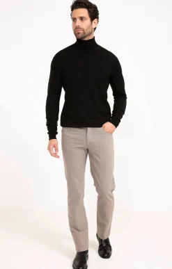 Pantalons<Armand Thiery Pantalon 5 poches Micro - Beige