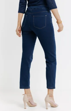 Pantalons<Armand Thiery Pantalon 7/8 satin denim brut - Bleu