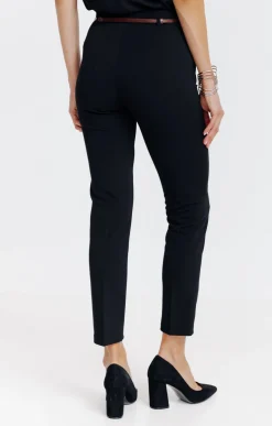 Pantalons<Armand Thiery Pantalon 7/8 ville avec ceinture - Noir