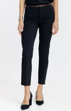 Pantalons<Armand Thiery Pantalon 7/8 ville avec ceinture - Noir