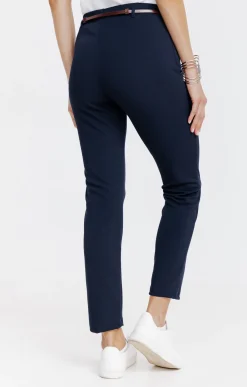 Pantalons<Armand Thiery Pantalon 7/8 ville avec ceinture - Marine