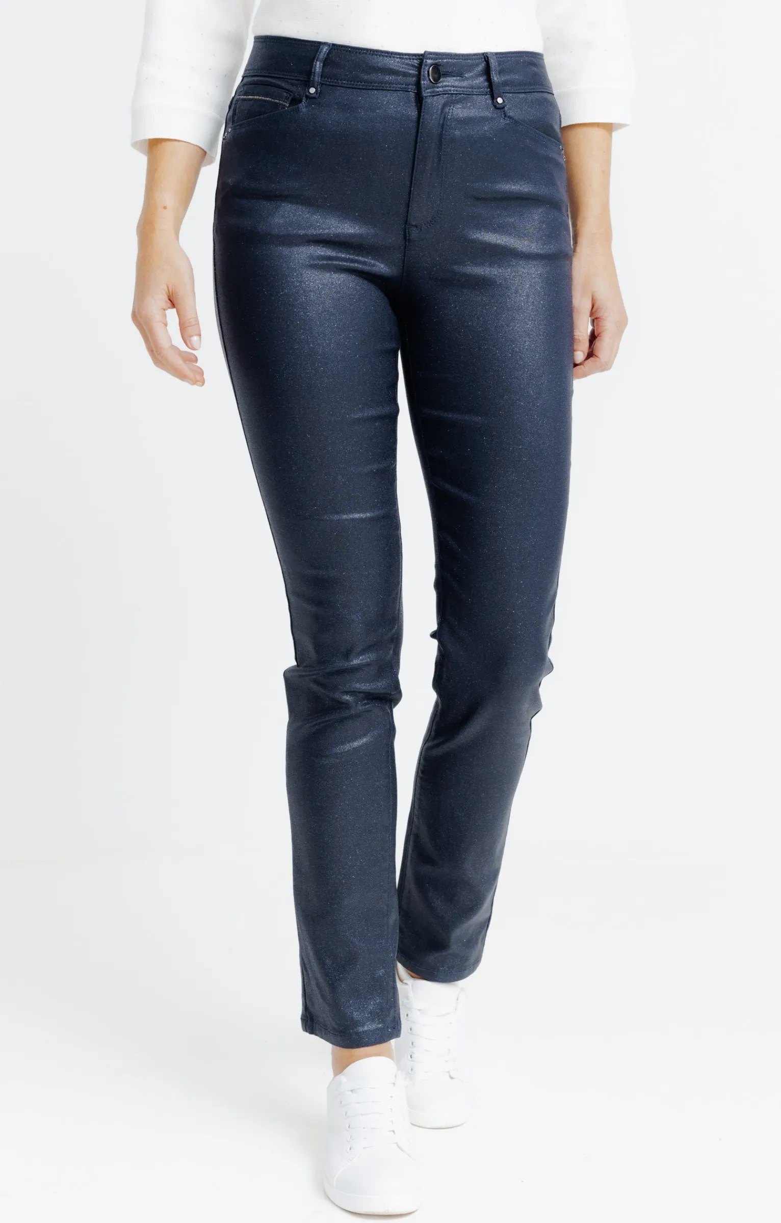 Pantalons<Armand Thiery Pantalon aspect irisé - Marine