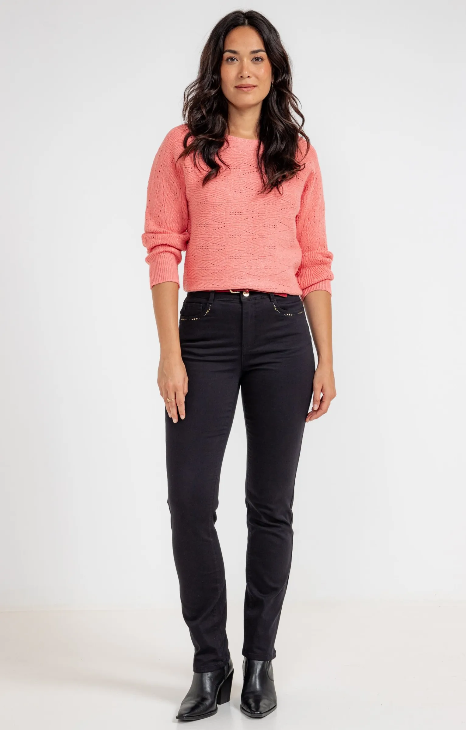 Pantalons<Armand Thiery Pantalon coton stretch détail clous - Noir