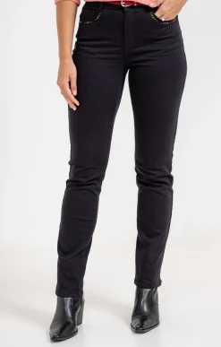 Pantalons<Armand Thiery Pantalon coton stretch détail clous - Noir