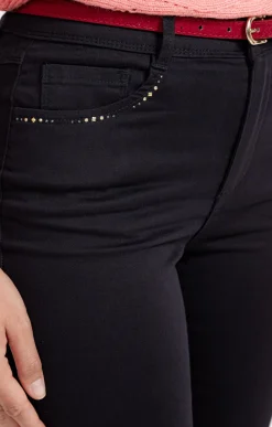 Pantalons<Armand Thiery Pantalon coton stretch détail clous - Noir