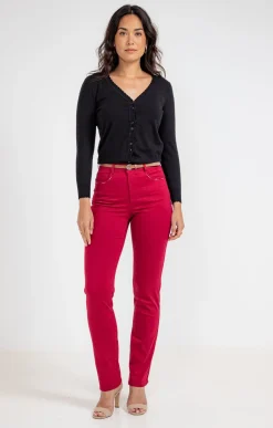 Pantalons<Armand Thiery Pantalon coton stretch détail clous - Bordeaux