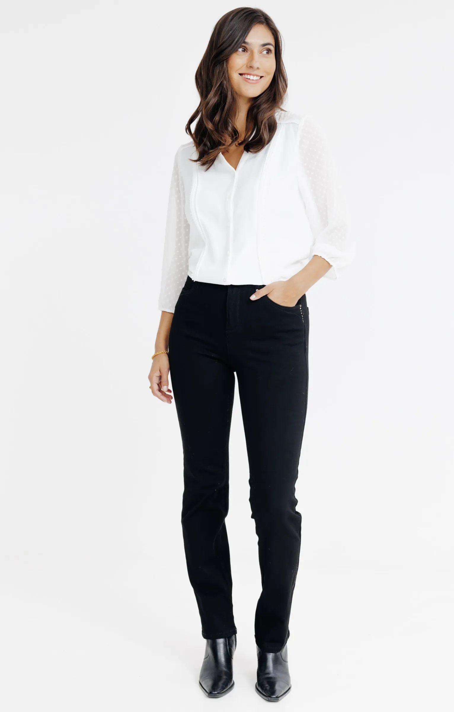 Pantalons<Armand Thiery Pantalon denim bi-stretch - Noir