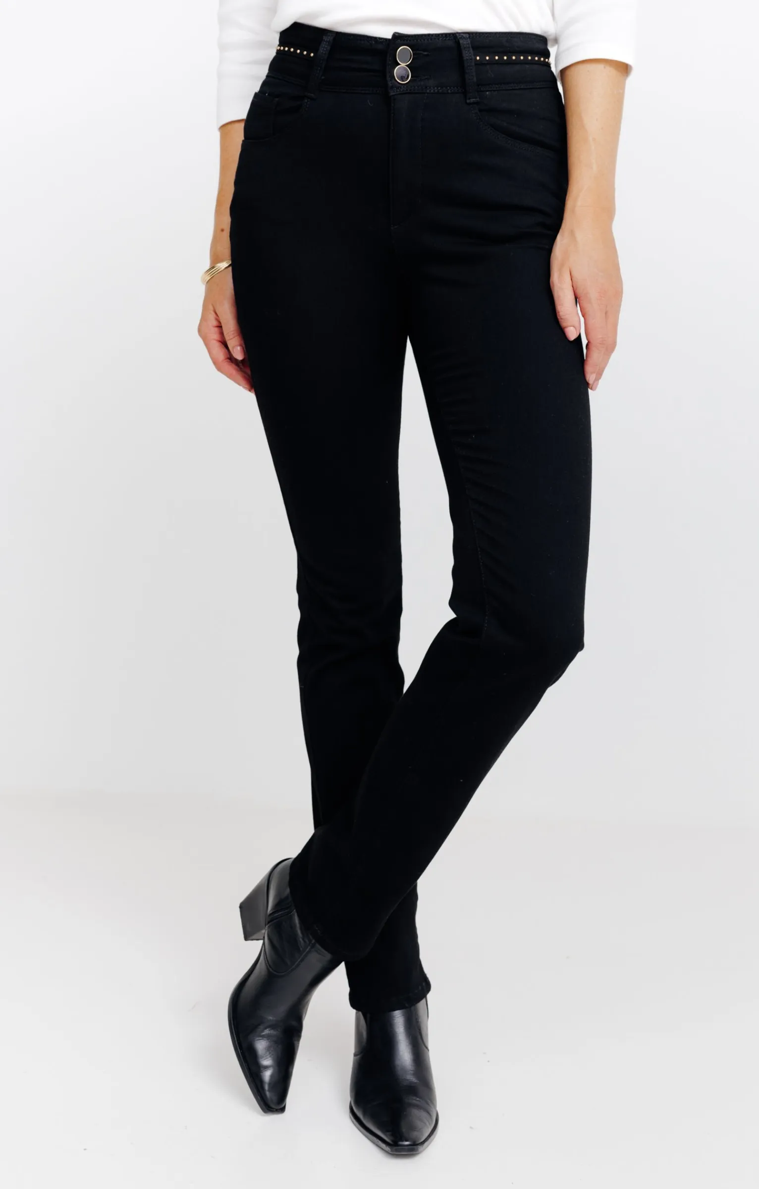 Pantalons<Armand Thiery Pantalon droit double boutonnage - Noir