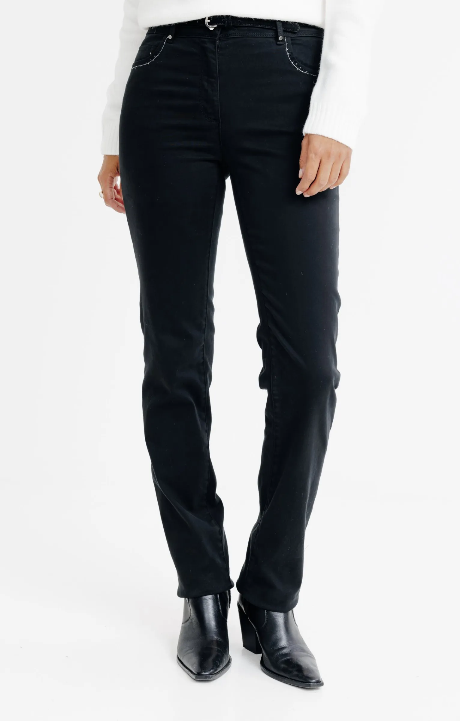 Pantalons<Armand Thiery Pantalon détail strass - Noir
