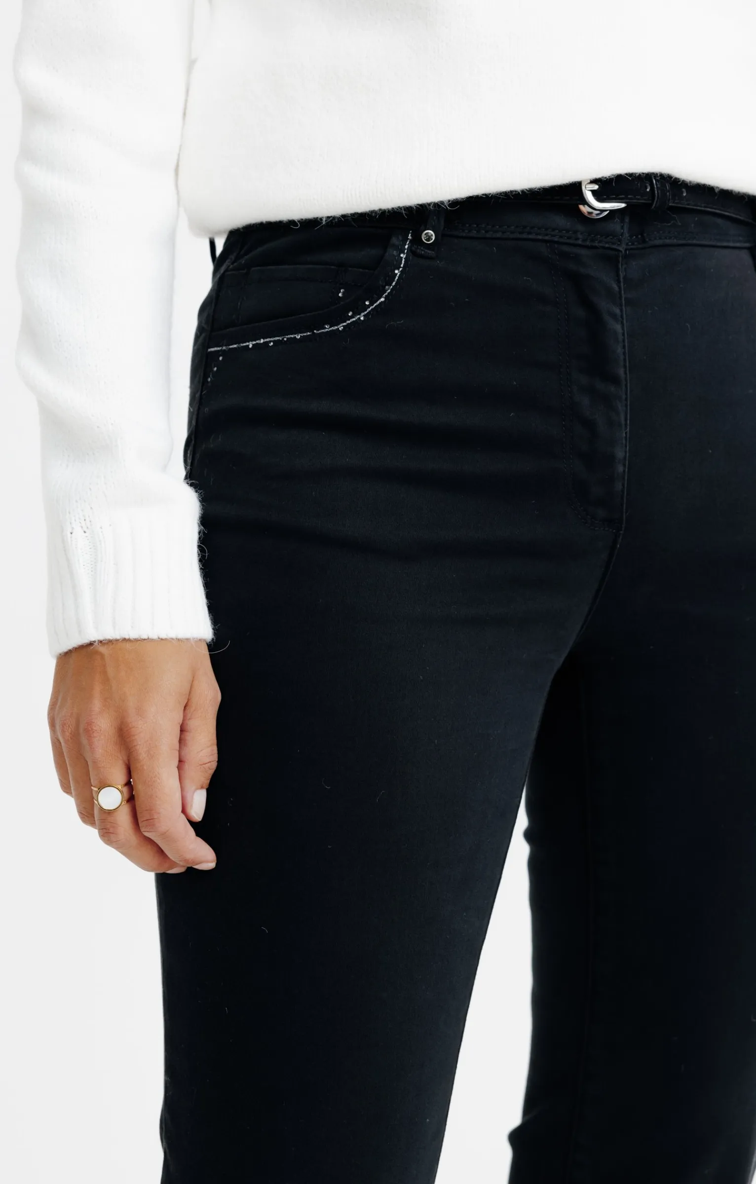 Pantalons<Armand Thiery Pantalon détail strass - Noir