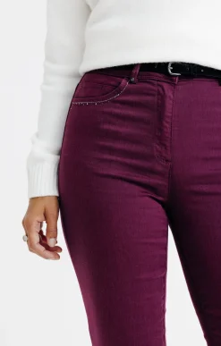 Pantalons<Armand Thiery Pantalon détail strass - Aubergine