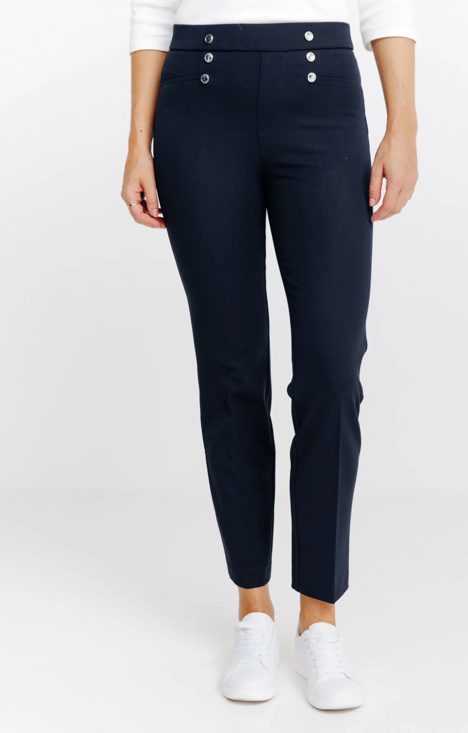 Pantalons<Armand Thiery PANTALON EN LORENZO CEINTURE TREGGING - Marine