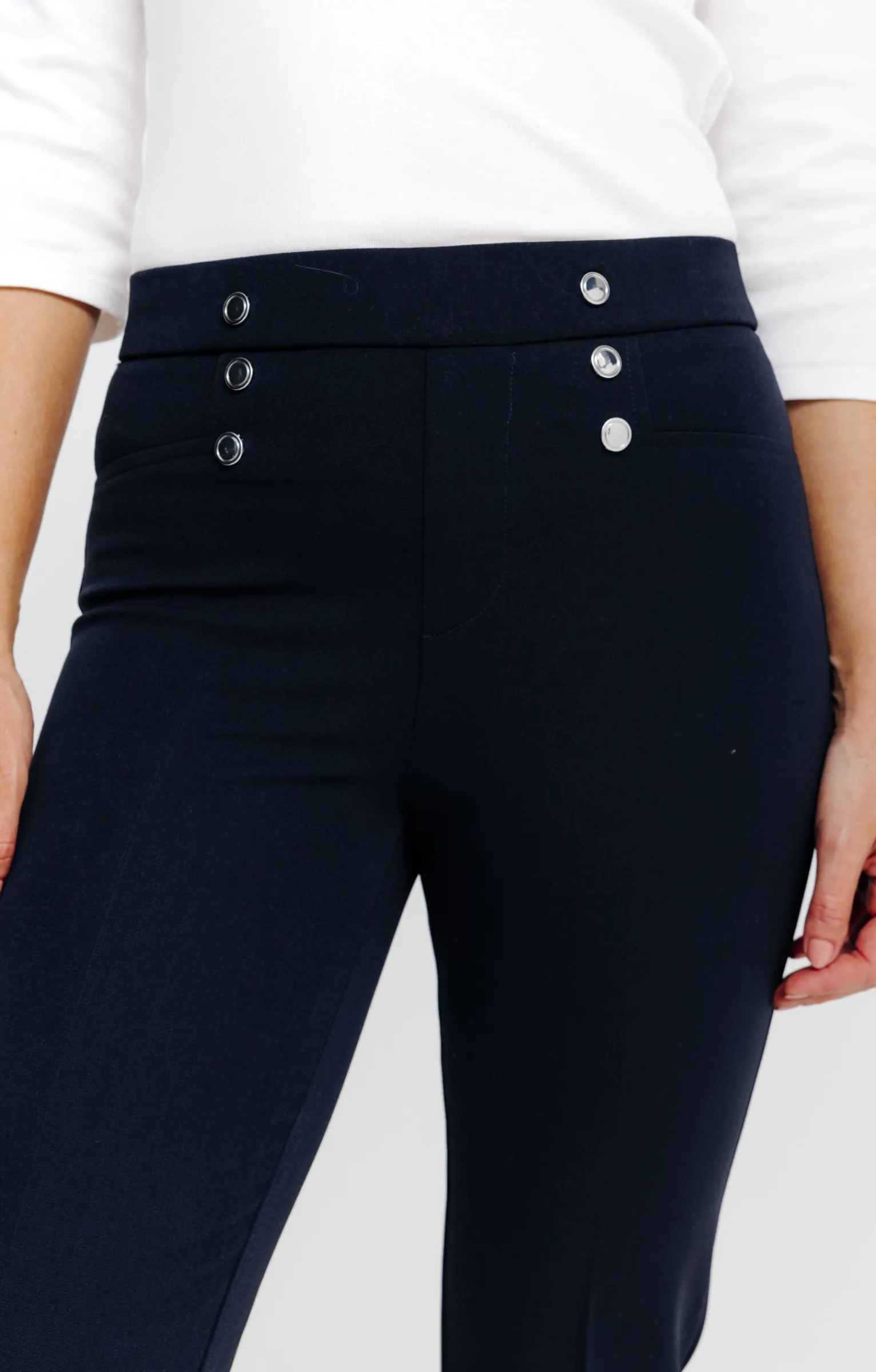 Pantalons<Armand Thiery PANTALON EN LORENZO CEINTURE TREGGING - Marine