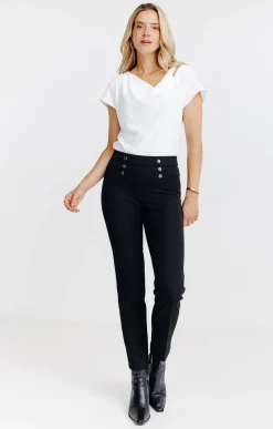 Pantalons<Armand Thiery PANTALON EN LORENZO CEINTURE TREGGING - Noir