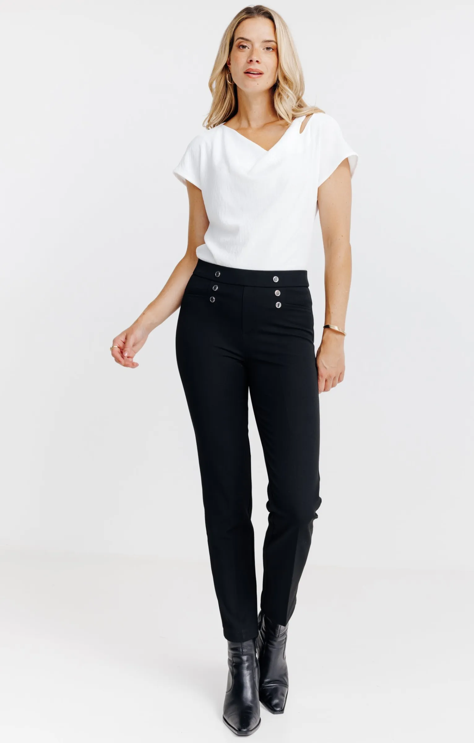 Pantalons<Armand Thiery PANTALON EN LORENZO CEINTURE TREGGING - Noir