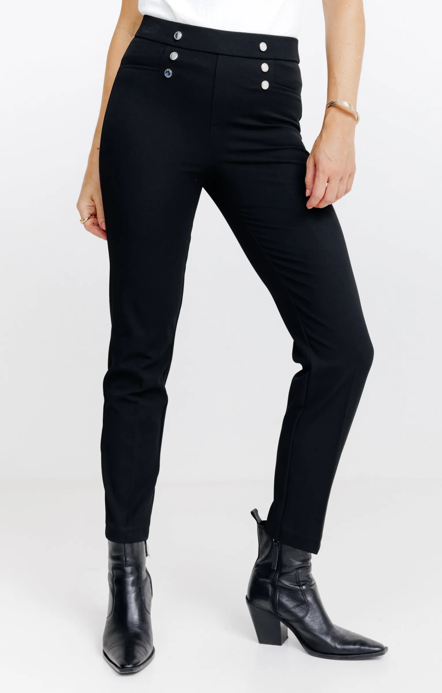 Pantalons<Armand Thiery PANTALON EN LORENZO CEINTURE TREGGING - Noir